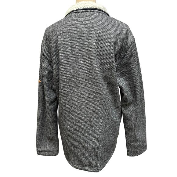 "Orvis" Mens Faux Sherpa 1/4 Zip Up Grey SZ M Warm Winter Outdoor  Woodsman - Picture 3 of 9